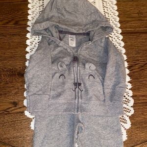 carters grey baby matching set